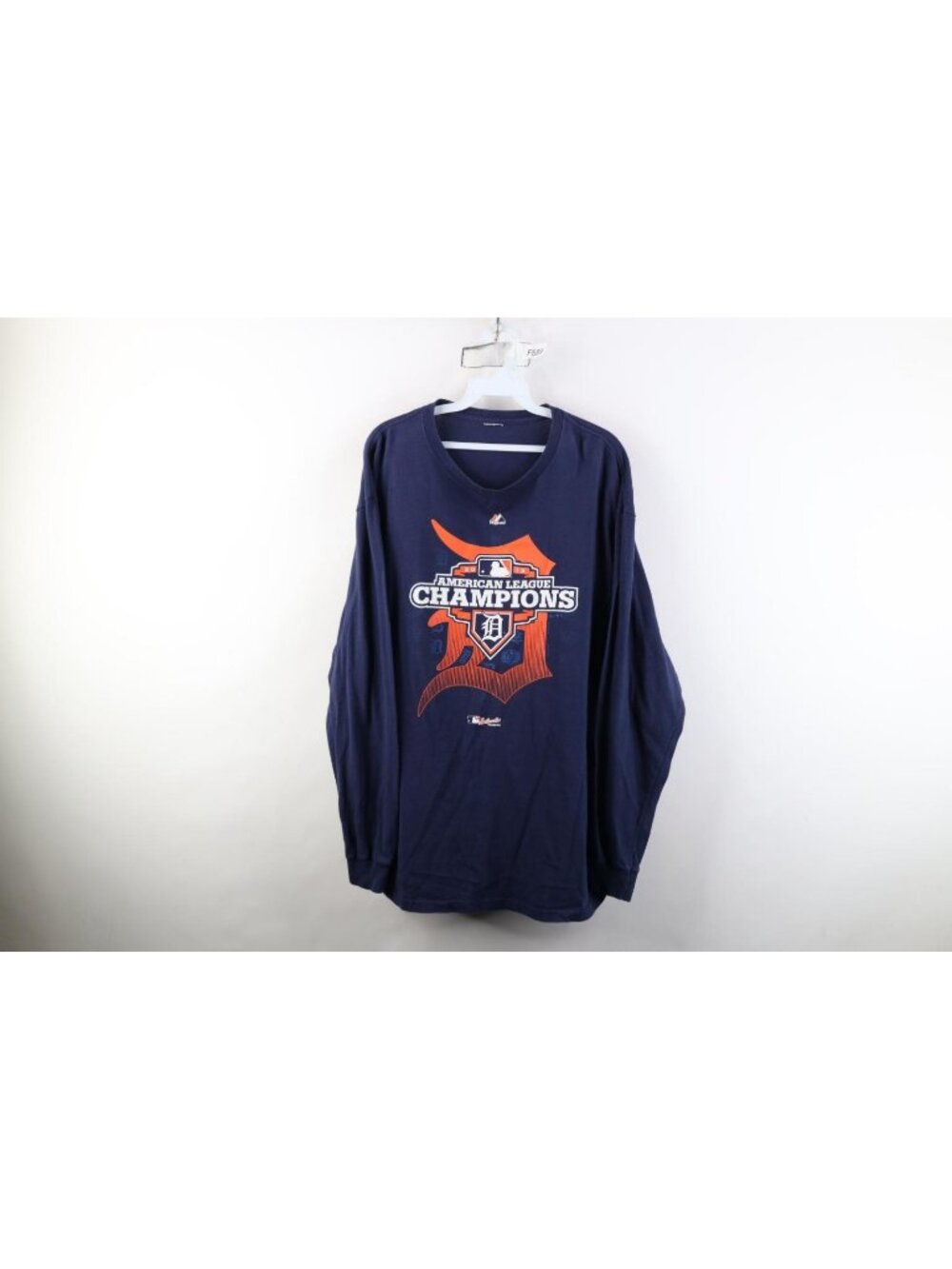 Vtg Y2K Majestic Mens Large 2012 AL Champs Detroit Tigers Long Sleeve T-Shirt